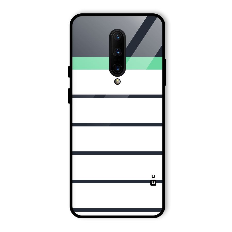 White and Simple Stripes Glass Back Case for OnePlus 7 Pro