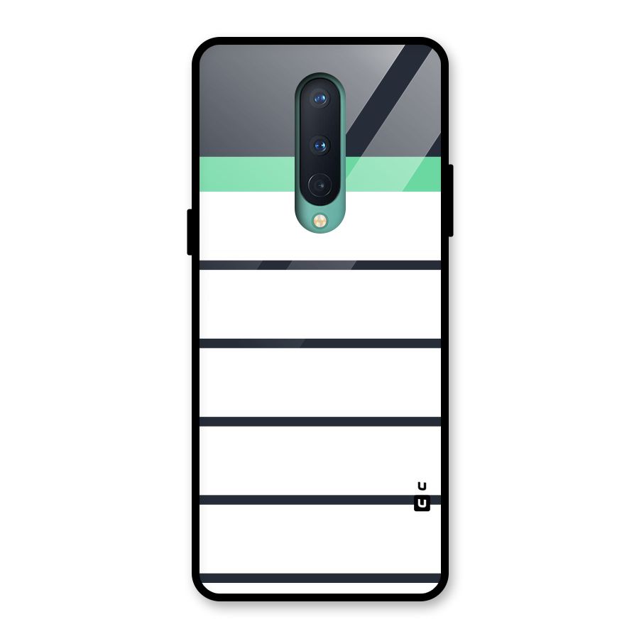 White and Simple Stripes Glass Back Case for OnePlus 8
