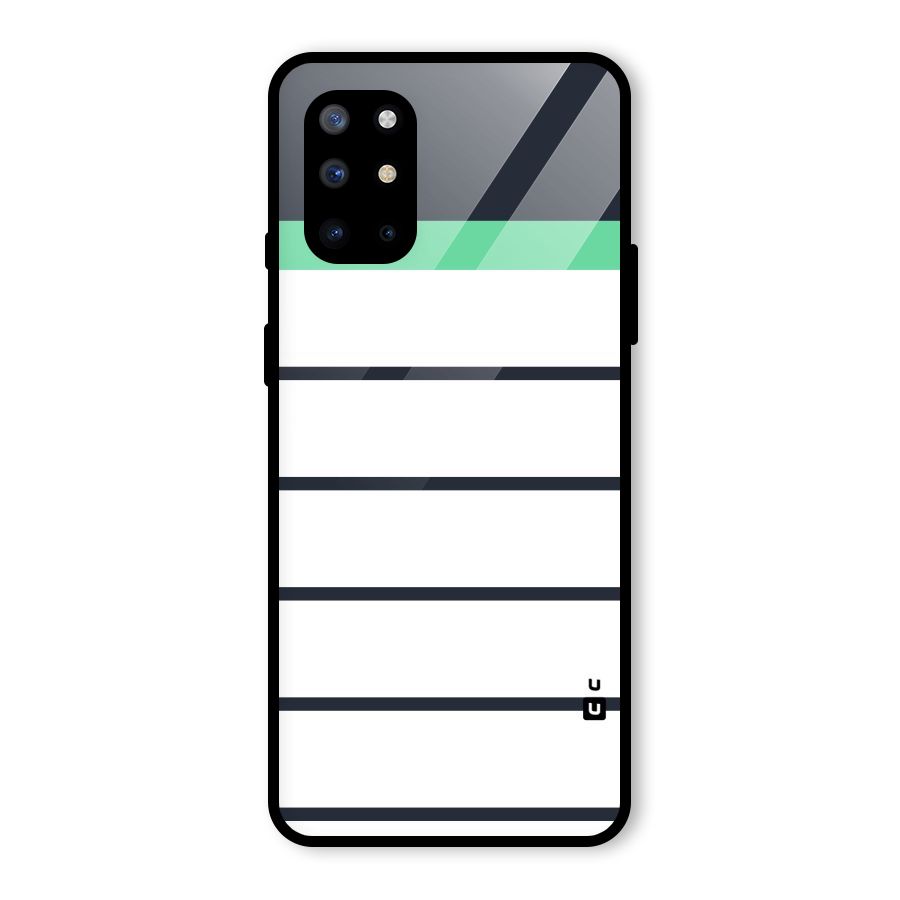 White and Simple Stripes Glass Back Case for OnePlus 8T