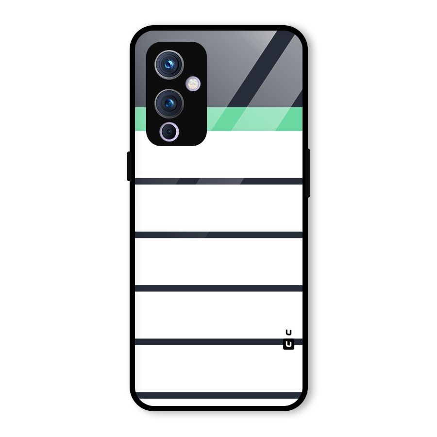 White and Simple Stripes Glass Back Case for OnePlus 9