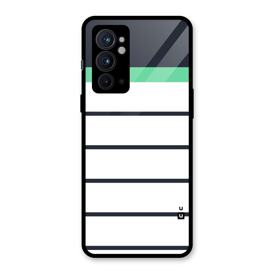 White and Simple Stripes Glass Back Case for OnePlus 9RT 5G