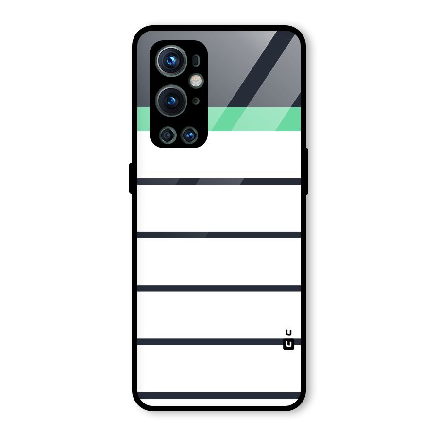 White and Simple Stripes Glass Back Case for OnePlus 9 Pro