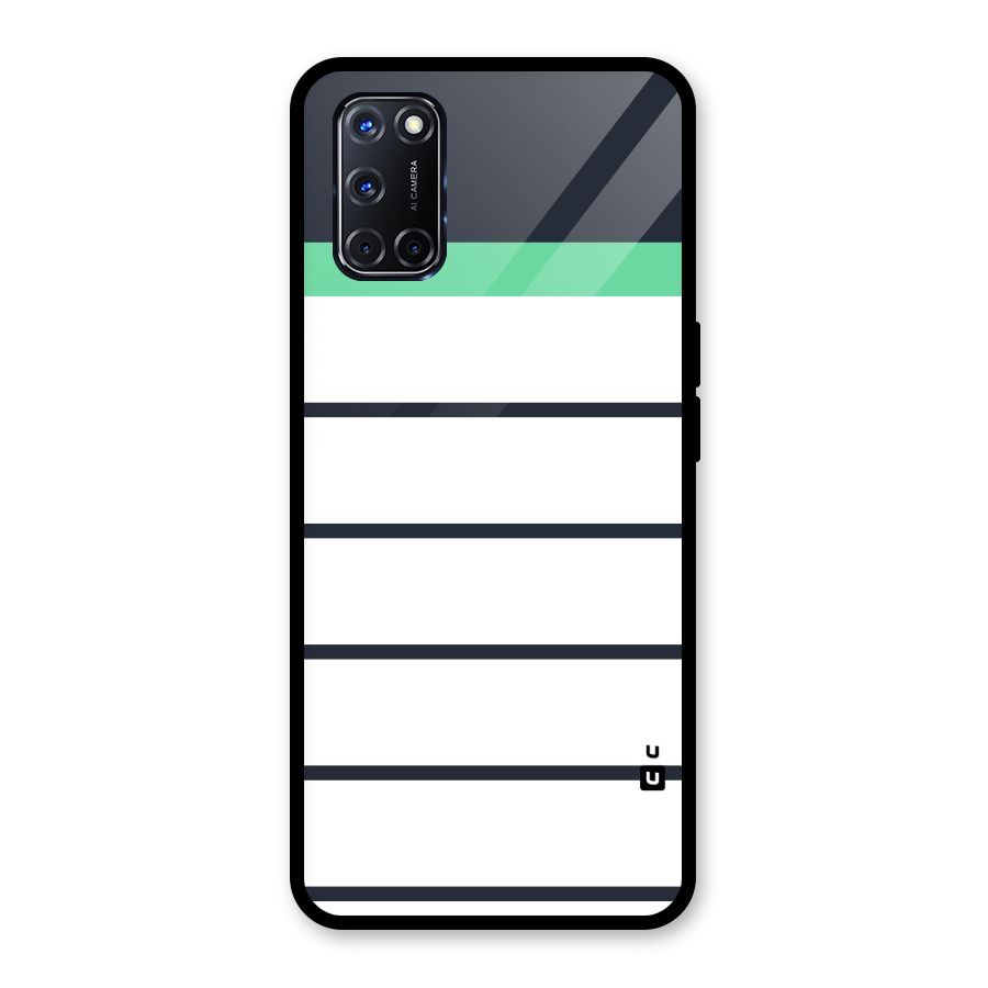 White and Simple Stripes Glass Back Case for Oppo A52