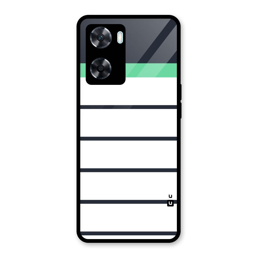 White and Simple Stripes Glass Back Case for Oppo A77