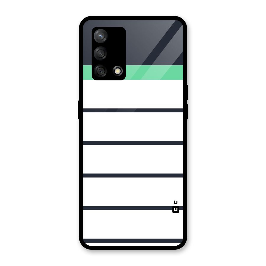 White and Simple Stripes Glass Back Case for Oppo F19