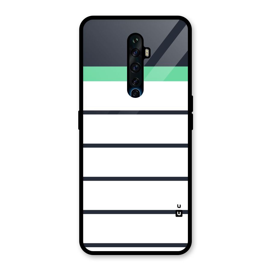 White and Simple Stripes Glass Back Case for Oppo Reno2 F
