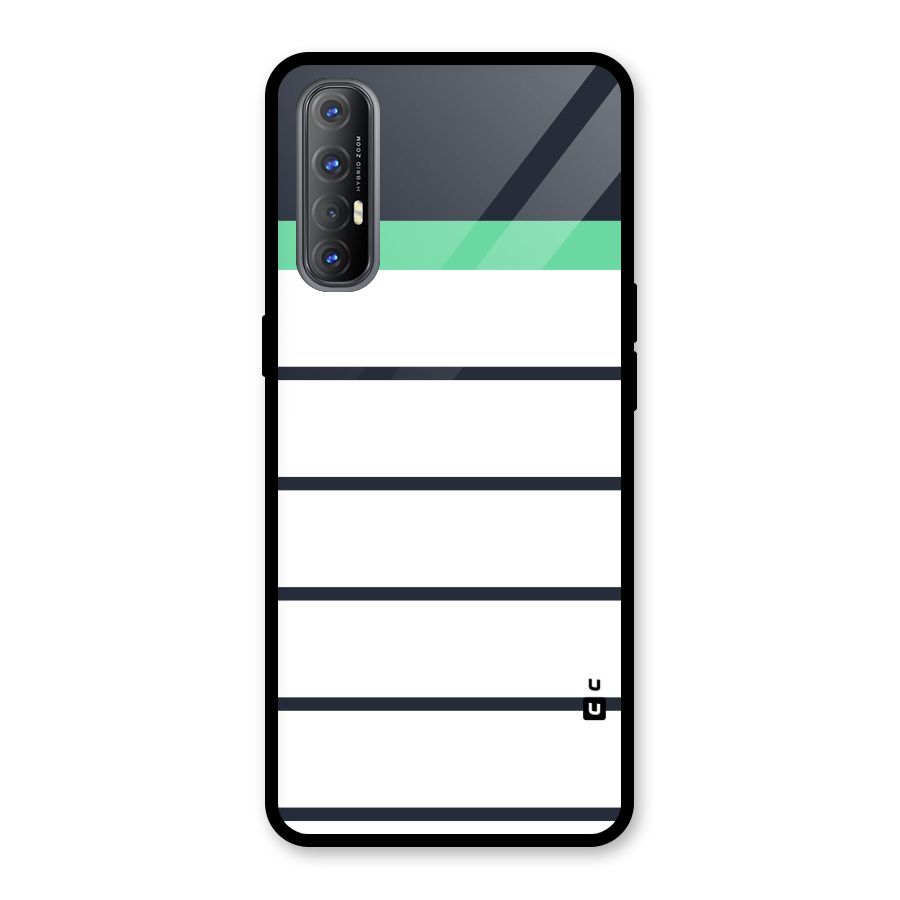 White and Simple Stripes Glass Back Case for Oppo Reno3 Pro
