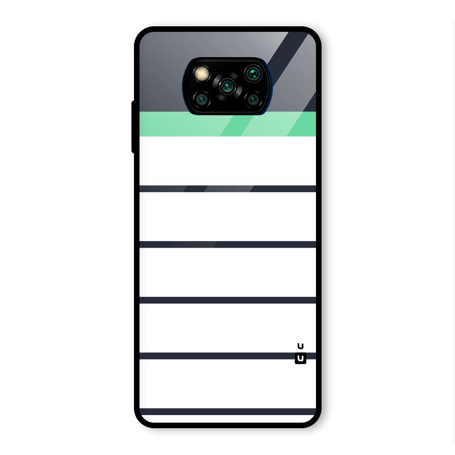 White and Simple Stripes Glass Back Case for Poco X3 Pro