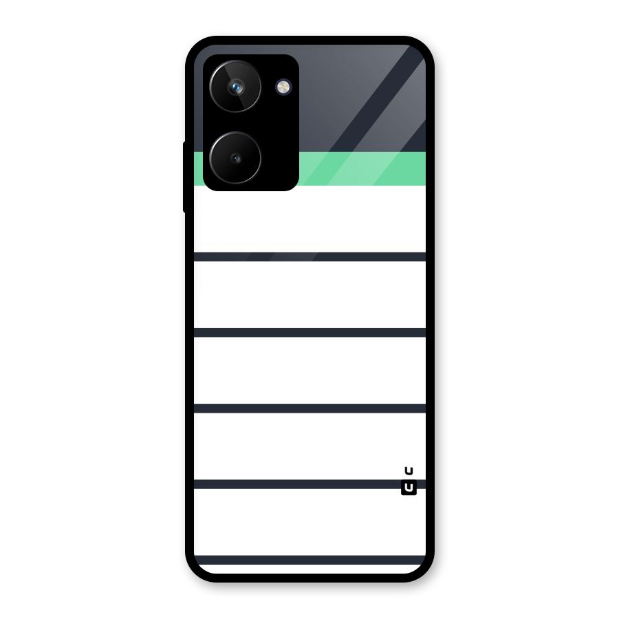 White and Simple Stripes Glass Back Case for Realme 10