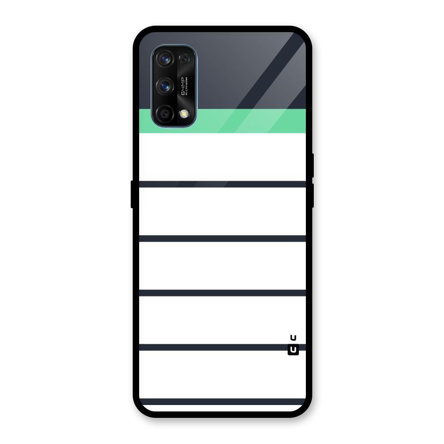 White and Simple Stripes Glass Back Case for Realme 7 Pro