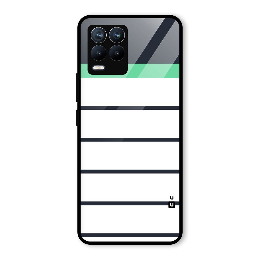 White and Simple Stripes Glass Back Case for Realme 8 Pro