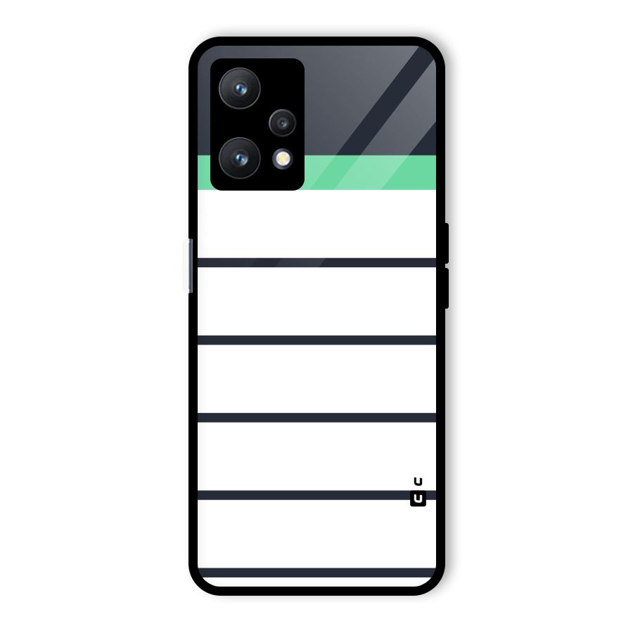White and Simple Stripes Glass Back Case for Realme 9 Pro 5G