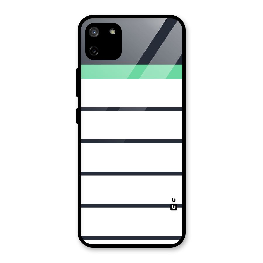 White and Simple Stripes Glass Back Case for Realme C11