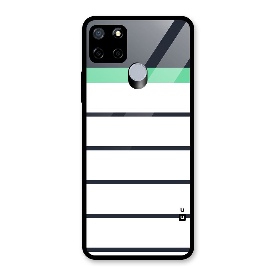 White and Simple Stripes Glass Back Case for Realme C15
