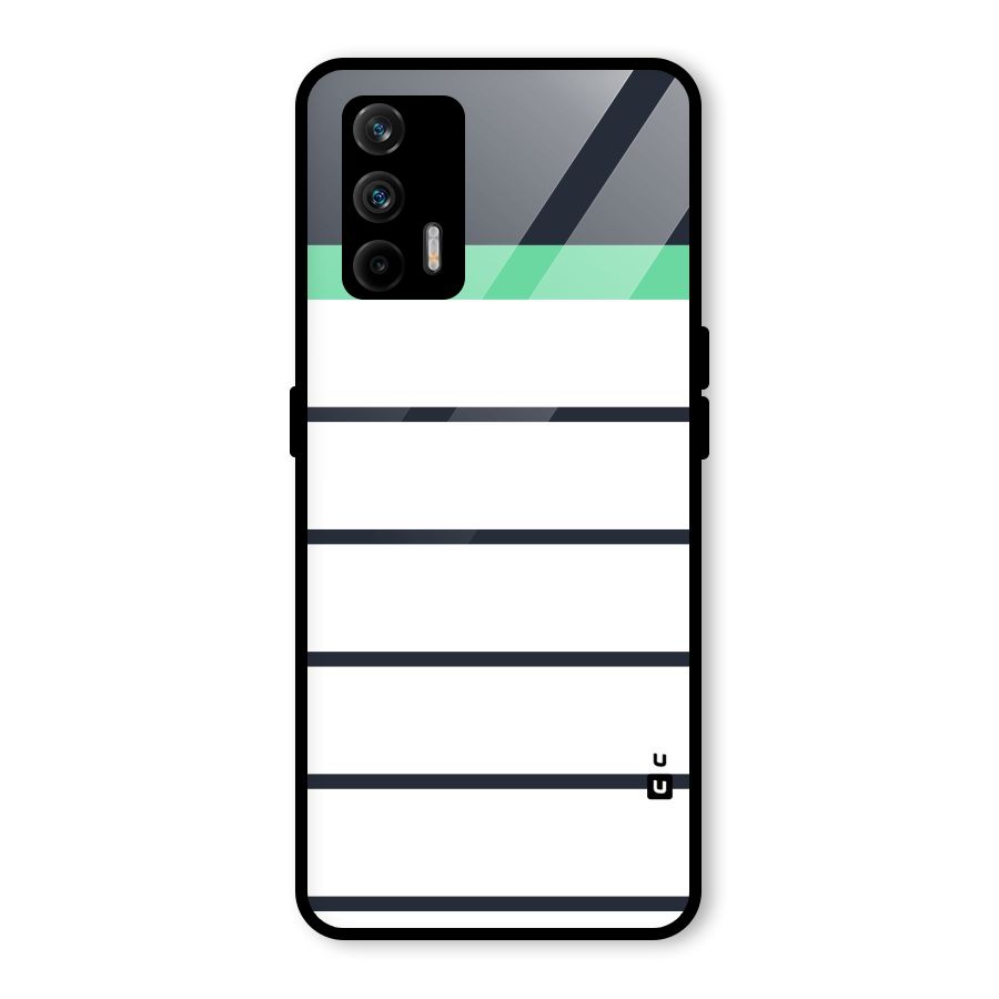 White and Simple Stripes Glass Back Case for Realme GT 5G