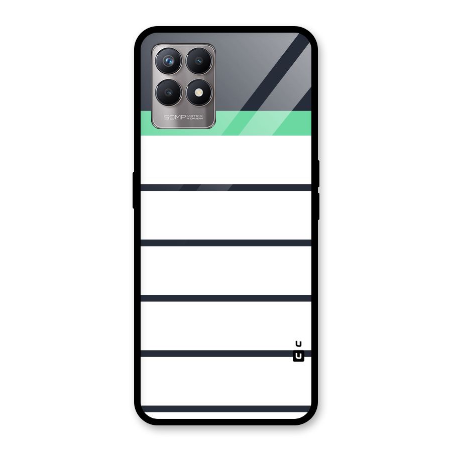 White and Simple Stripes Glass Back Case for Realme Narzo 50