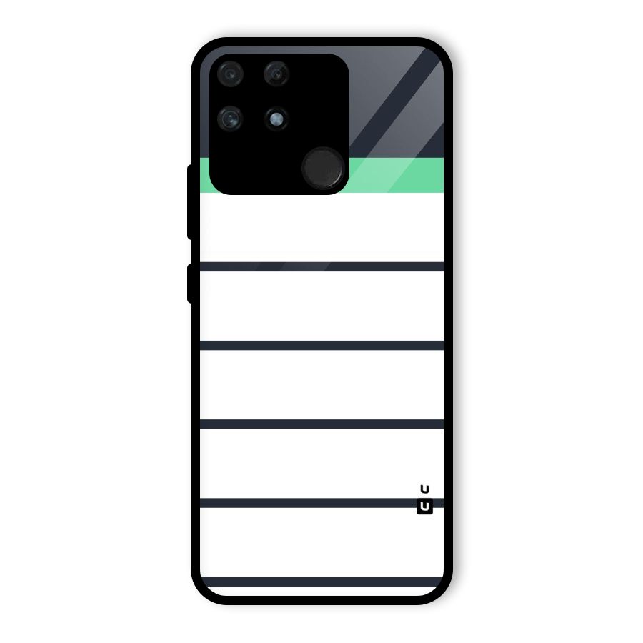 White and Simple Stripes Glass Back Case for Realme Narzo 50A