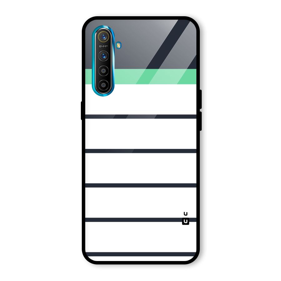 White and Simple Stripes Glass Back Case for Realme X2