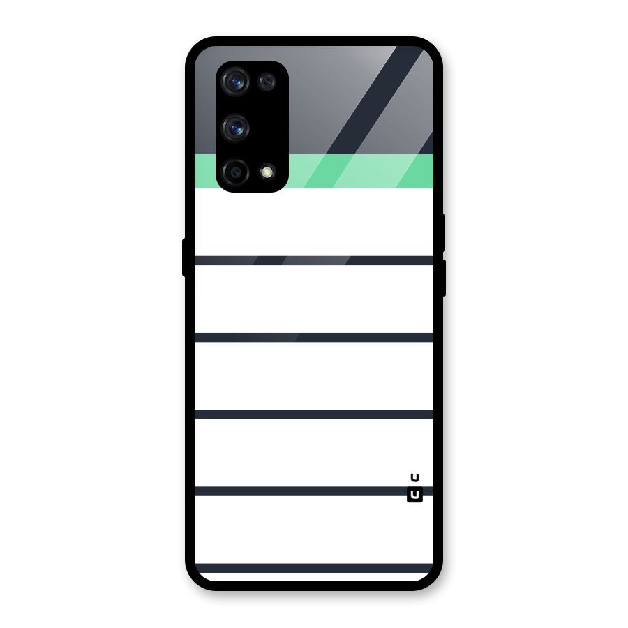 White and Simple Stripes Glass Back Case for Realme X7 Pro