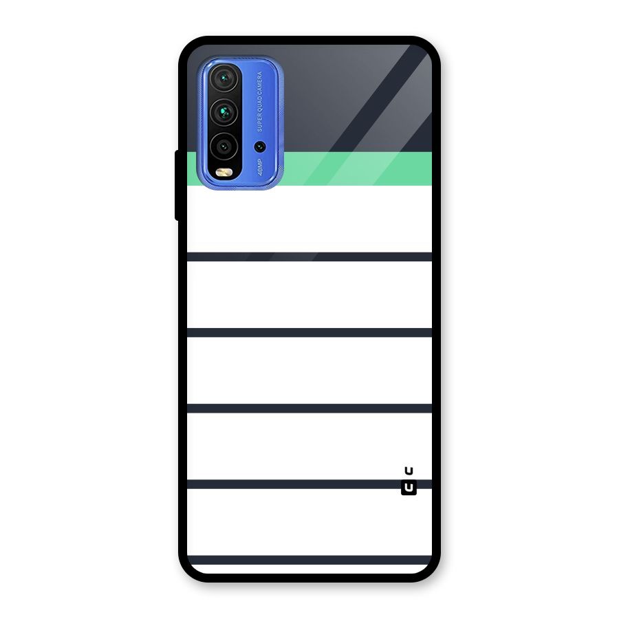 White and Simple Stripes Glass Back Case for Redmi 9 Power