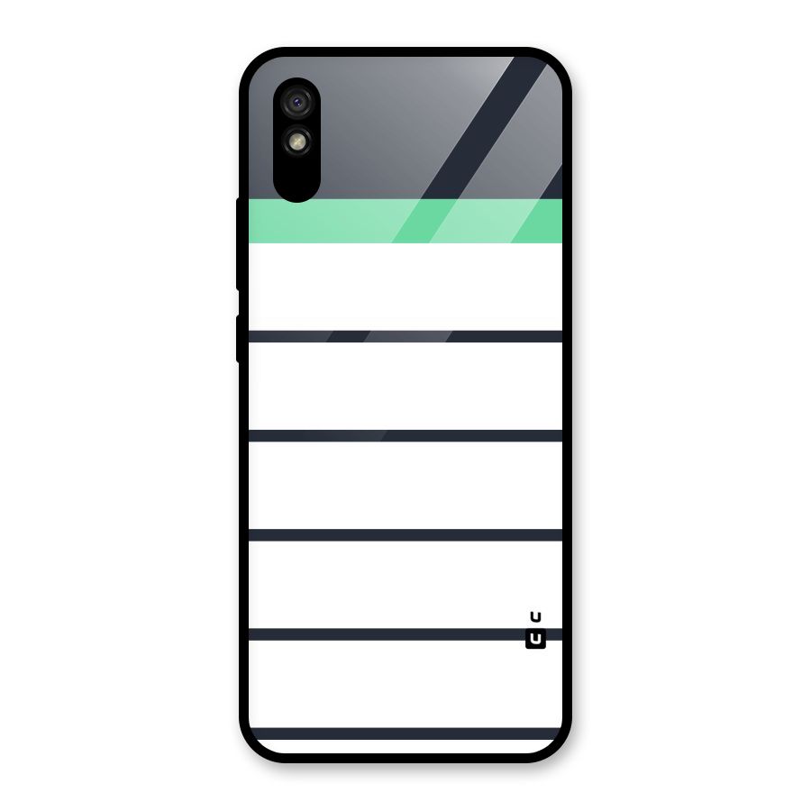White and Simple Stripes Glass Back Case for Redmi 9i