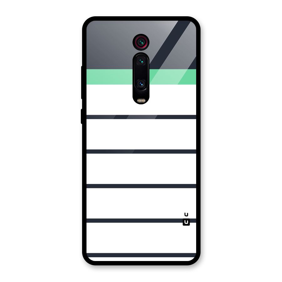White and Simple Stripes Glass Back Case for Redmi K20