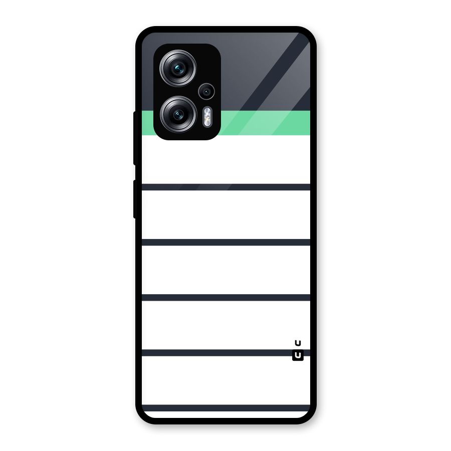White and Simple Stripes Glass Back Case for Redmi K50i