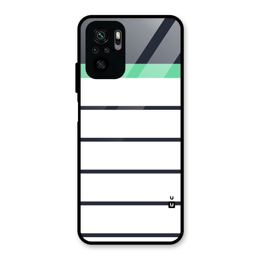 White and Simple Stripes Glass Back Case for Redmi Note 10