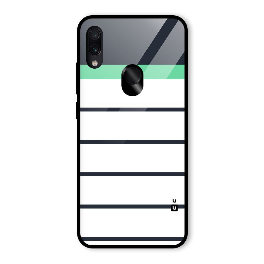 White and Simple Stripes Glass Back Case for Redmi Note 7S