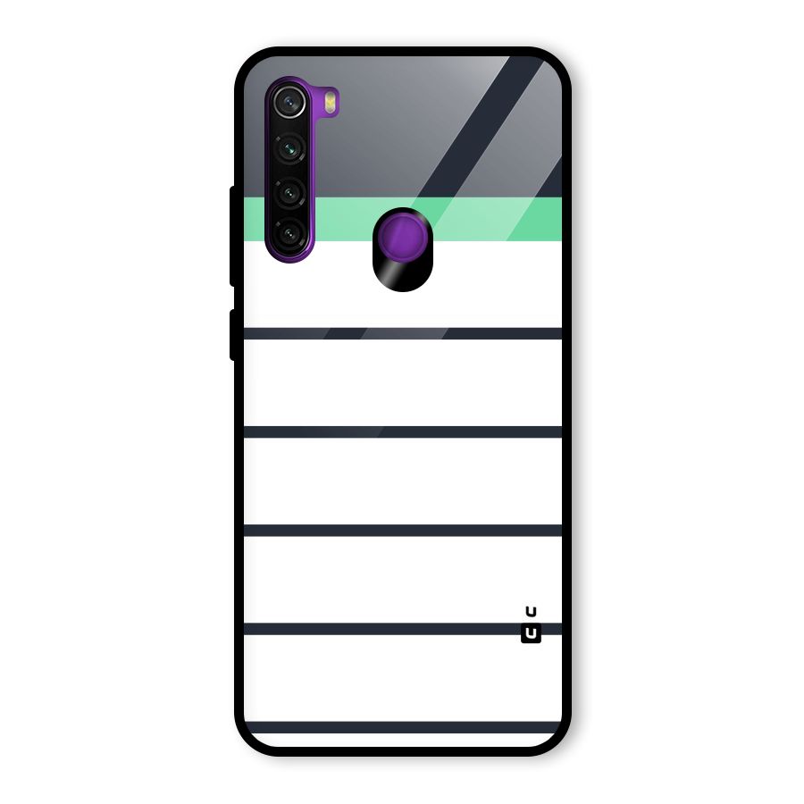 White and Simple Stripes Glass Back Case for Redmi Note 8