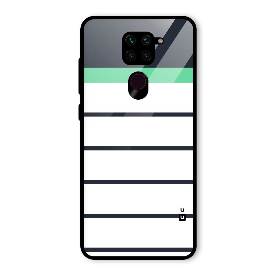 White and Simple Stripes Glass Back Case for Redmi Note 9