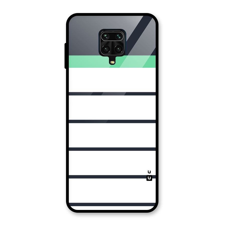 White and Simple Stripes Glass Back Case for Redmi Note 9 Pro Max