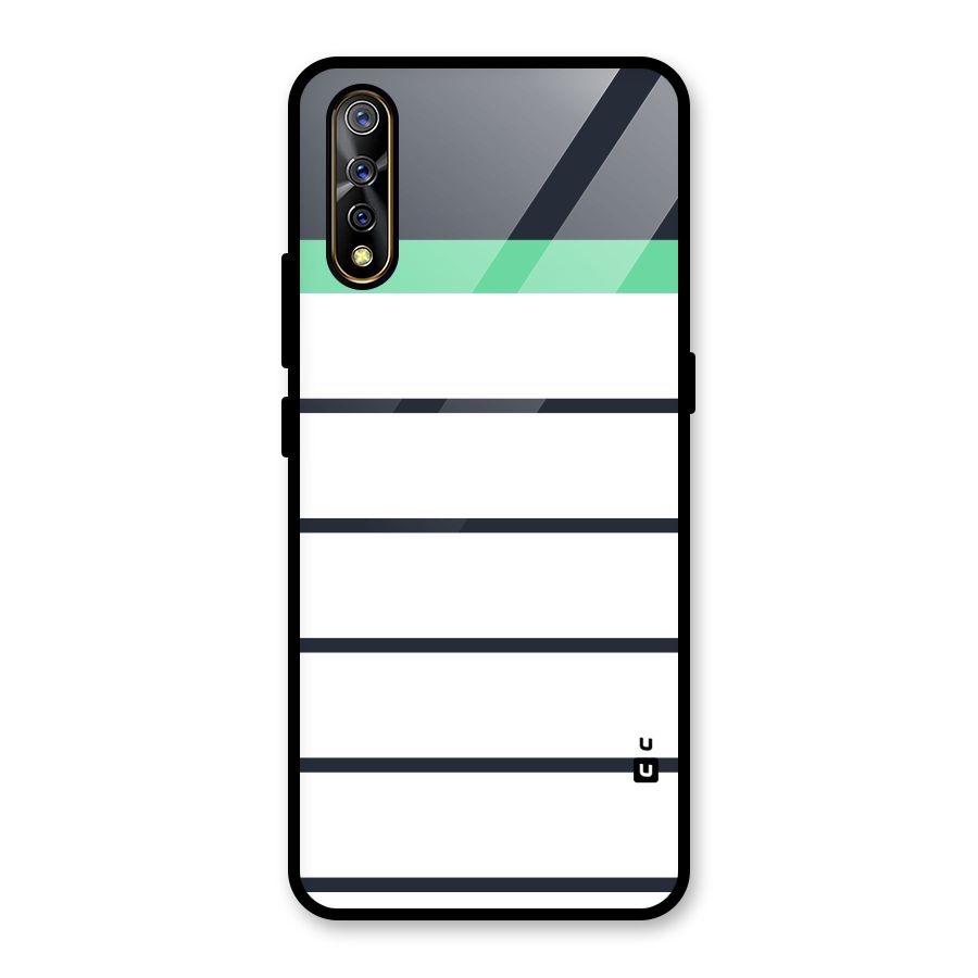 White and Simple Stripes Glass Back Case for Vivo S1