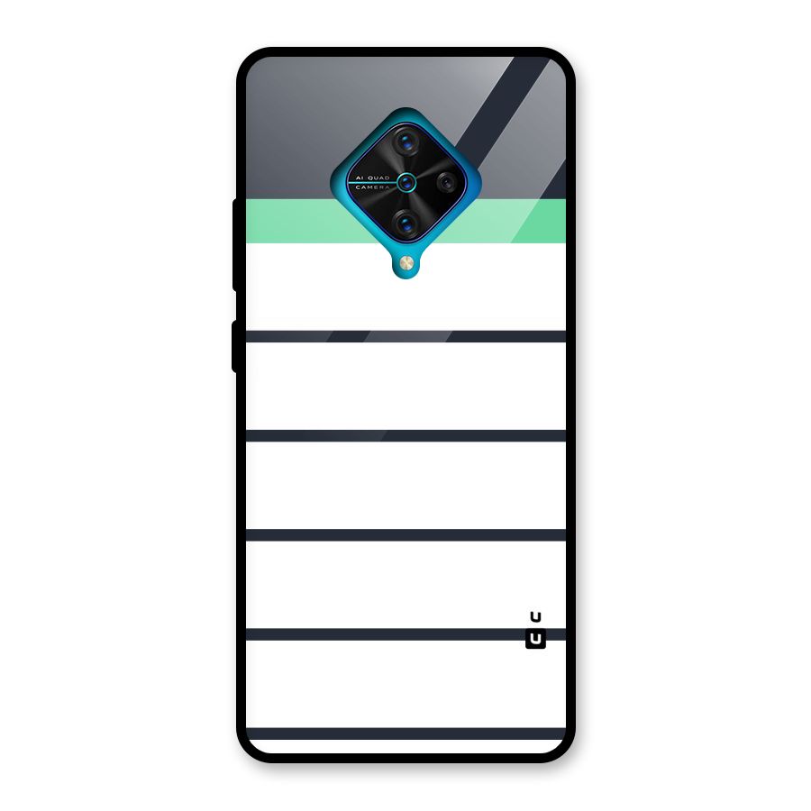 White and Simple Stripes Glass Back Case for Vivo S1 Pro