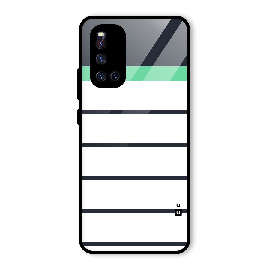 White and Simple Stripes Glass Back Case for Vivo V19