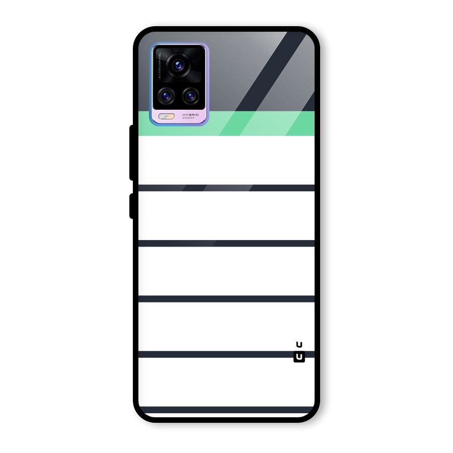 White and Simple Stripes Glass Back Case for Vivo V20 Pro