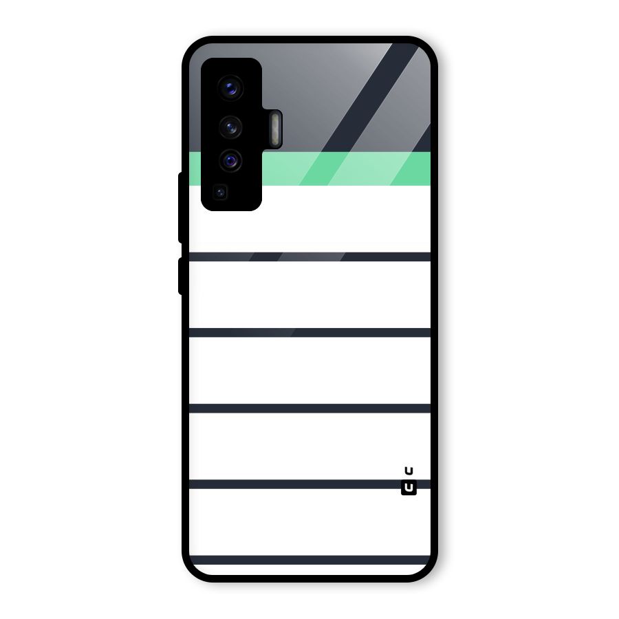 White and Simple Stripes Glass Back Case for Vivo X50