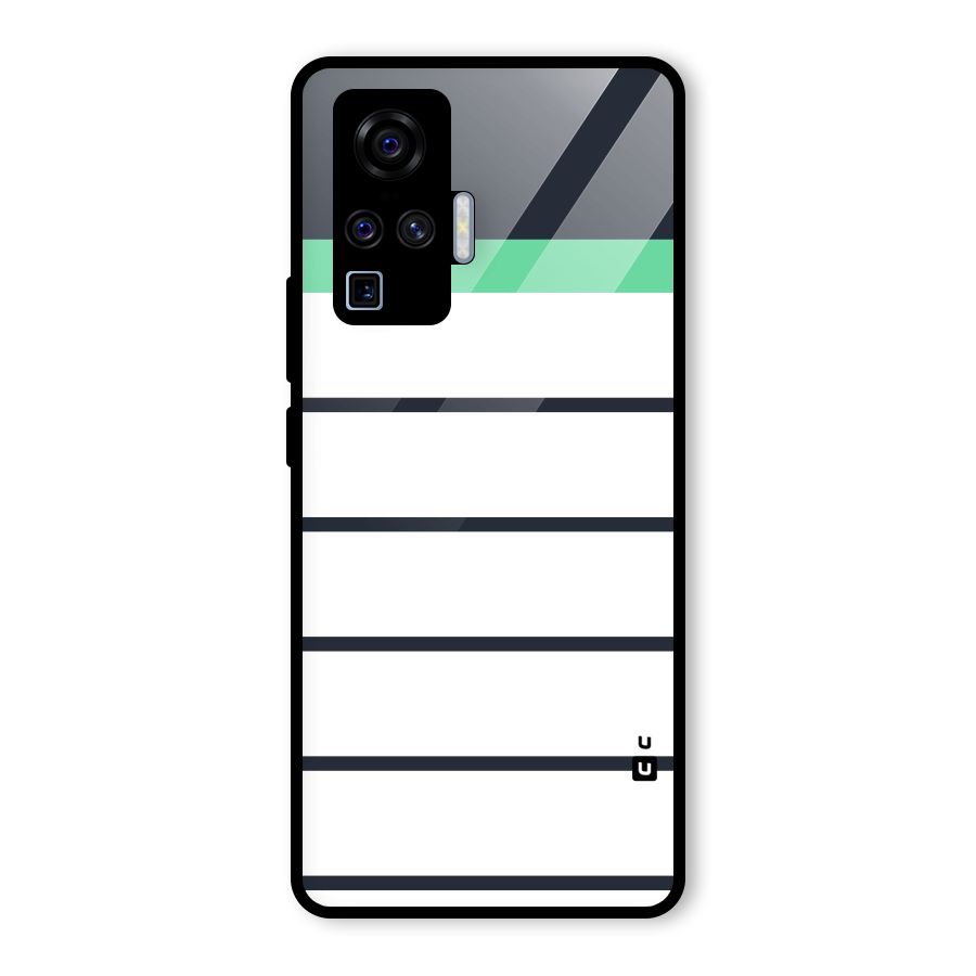White and Simple Stripes Glass Back Case for Vivo X50 Pro