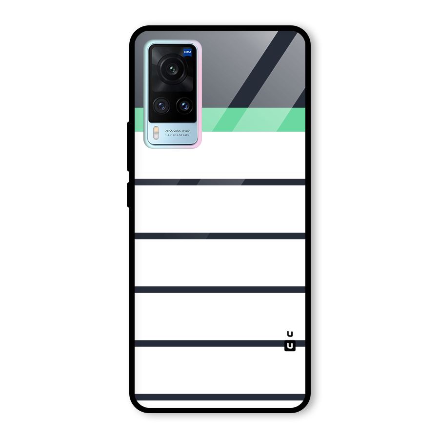 White and Simple Stripes Glass Back Case for Vivo X60