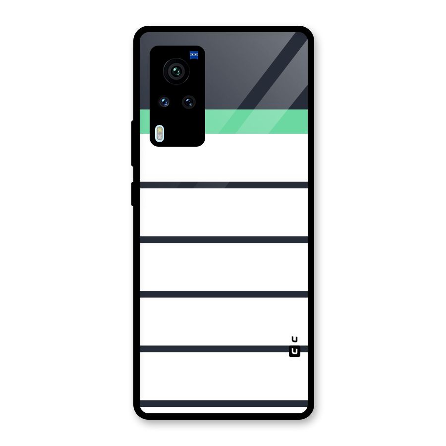 White and Simple Stripes Glass Back Case for Vivo X60 Pro