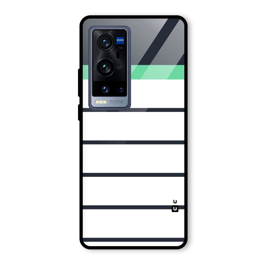 White and Simple Stripes Glass Back Case for Vivo X60 Pro Plus