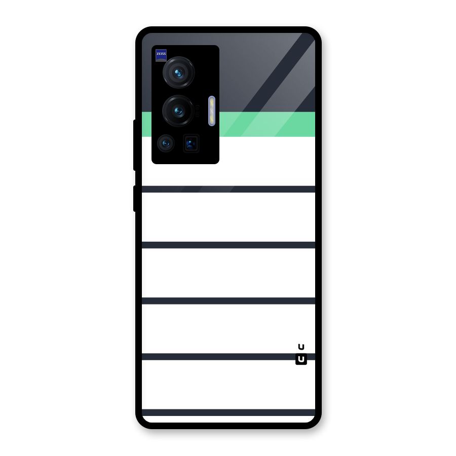 White and Simple Stripes Glass Back Case for Vivo X70 Pro