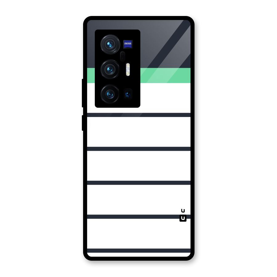 White and Simple Stripes Glass Back Case for Vivo X70 Pro Plus