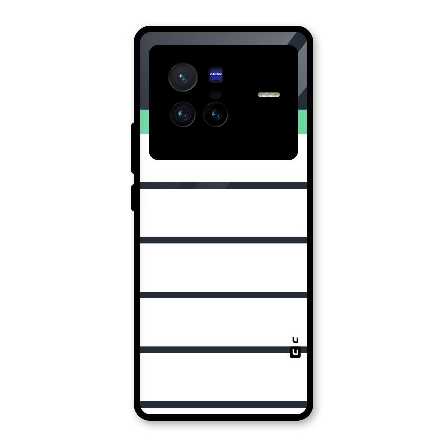 White and Simple Stripes Glass Back Case for Vivo X80
