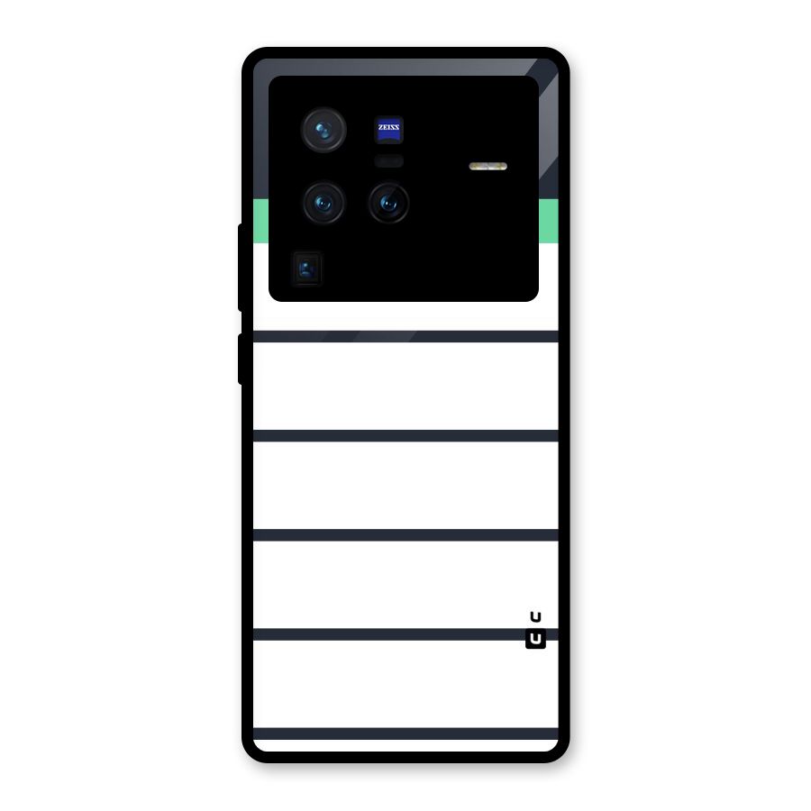 White and Simple Stripes Glass Back Case for Vivo X80 Pro
