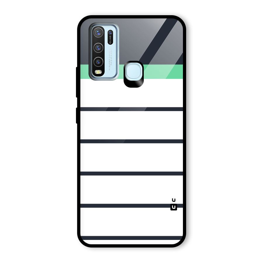 White and Simple Stripes Glass Back Case for Vivo Y50