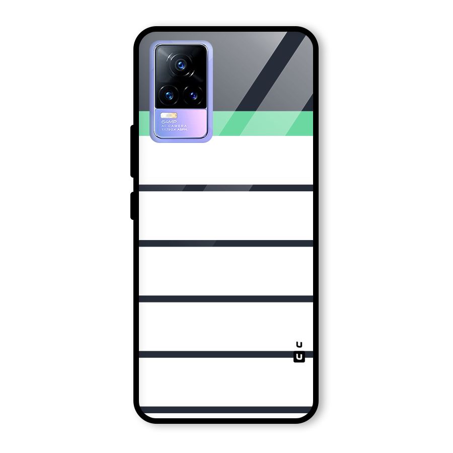 White and Simple Stripes Glass Back Case for Vivo Y73
