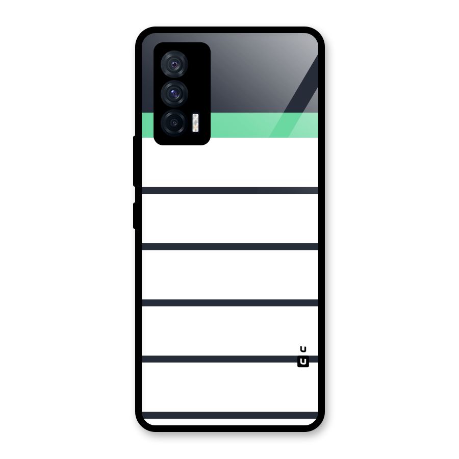 White and Simple Stripes Glass Back Case for Vivo iQOO 7 5G