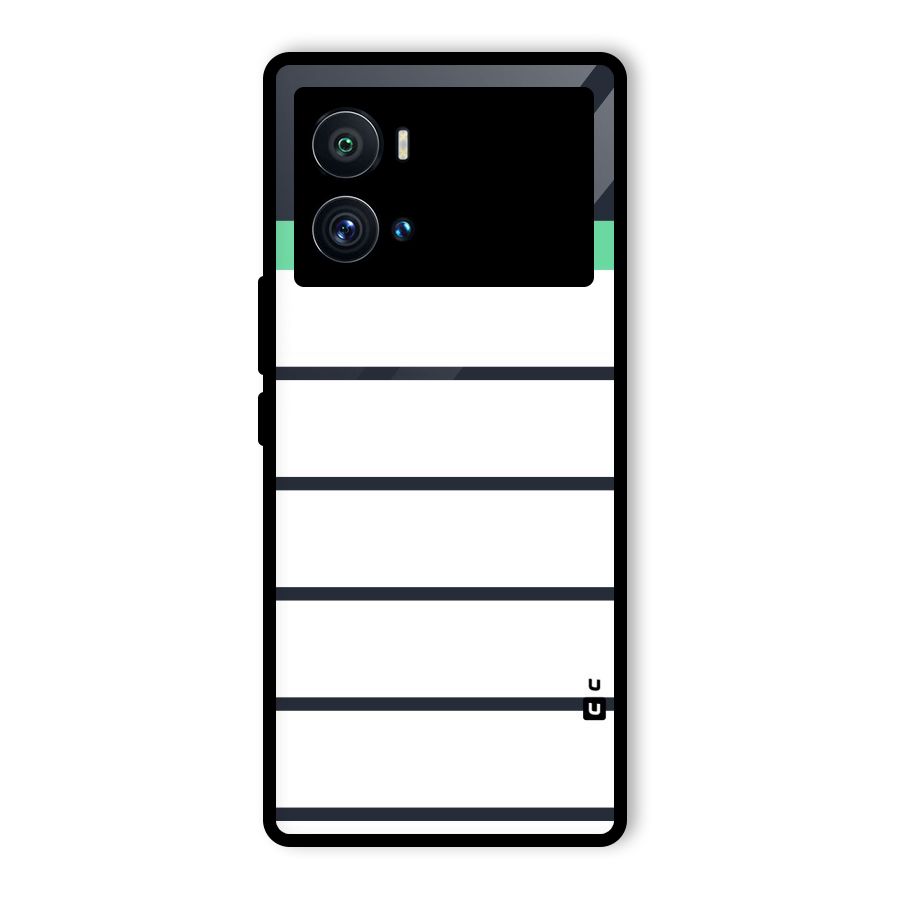 White and Simple Stripes Glass Back Case for Vivo iQOO 9 Pro