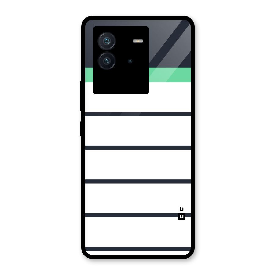 White and Simple Stripes Glass Back Case for Vivo iQOO Neo 6 5G